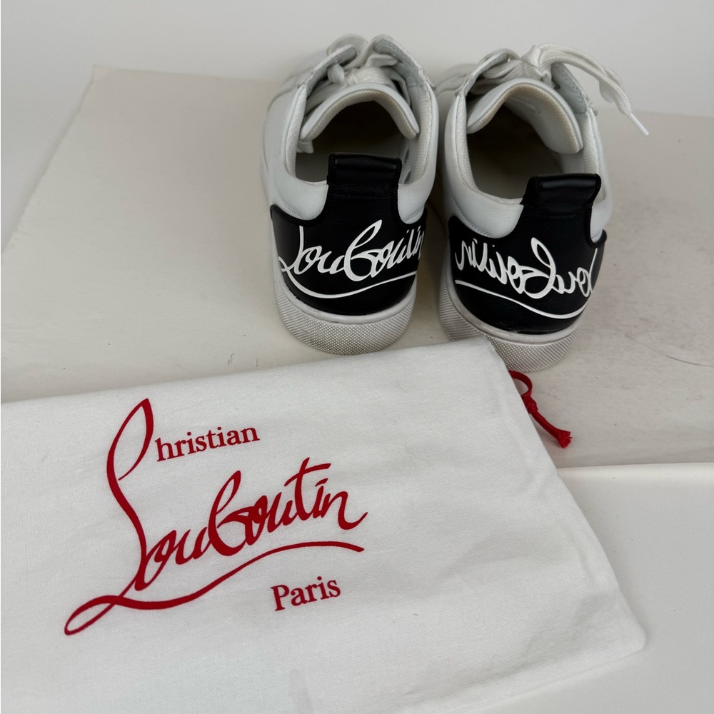 Christian Louboutin White and Black Sneakers